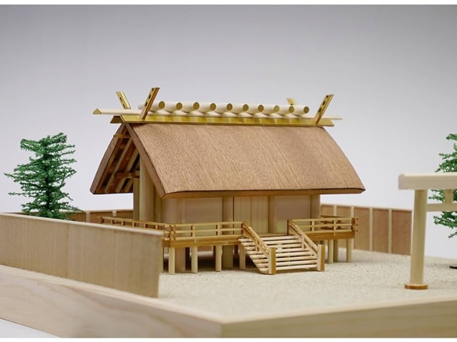 神明造り神社模型 Amazon | ウッディジョー 1/150 神明造り 神社 木製模型 組立